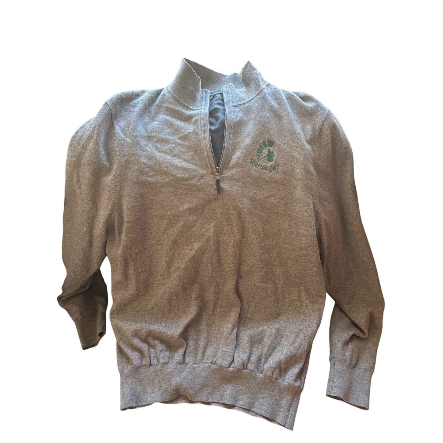 Men's Fairway and Greene Gray Long Sleeve Spartan Quarter Zip Pullover Sz L