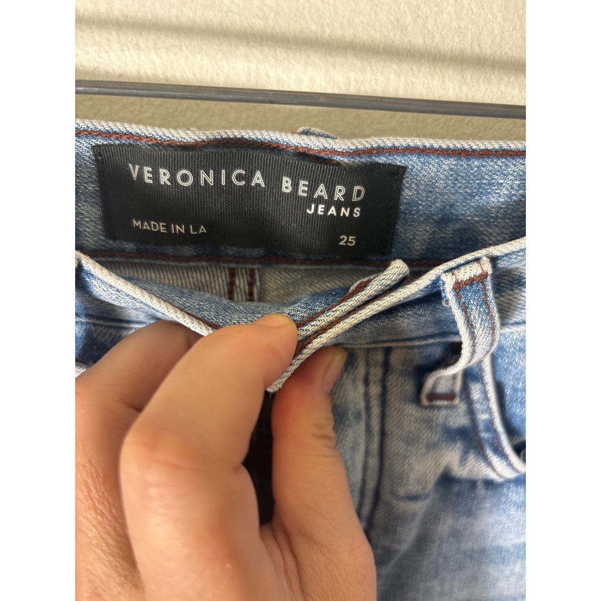 Veronica Beard Slim Straight High Rise Button Fly Denim Sz 25