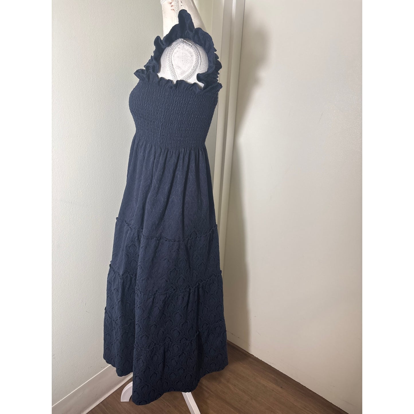 Hill House The Nap Dress Navy Flutter Sleeve Maxi Dress Sz XS