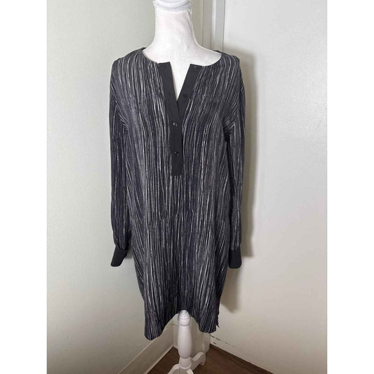 Vince Black and White Lines Shift Dress Sz L