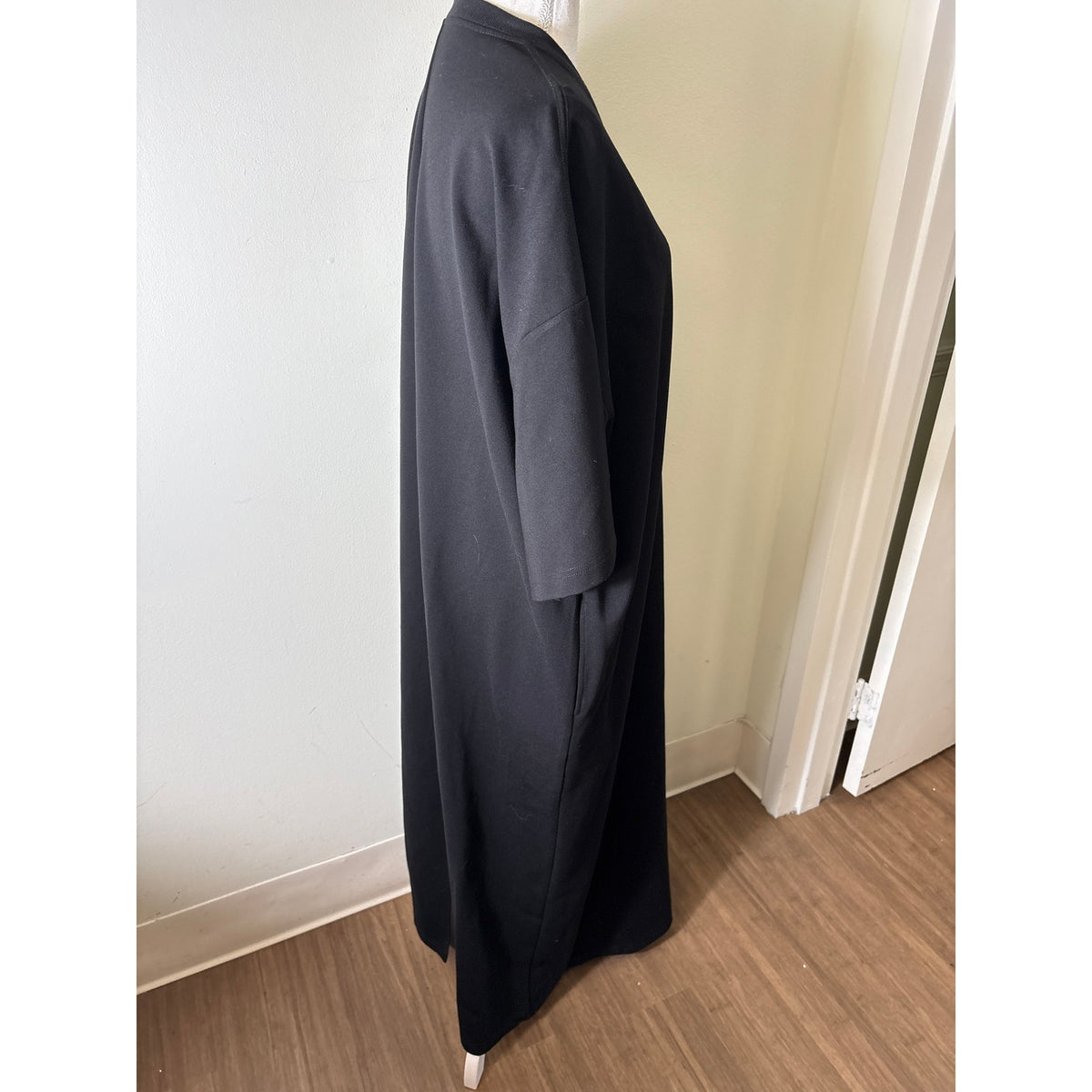 STUAD Black Short Sleeve Crew Neck Maxi Dress Sz M/L