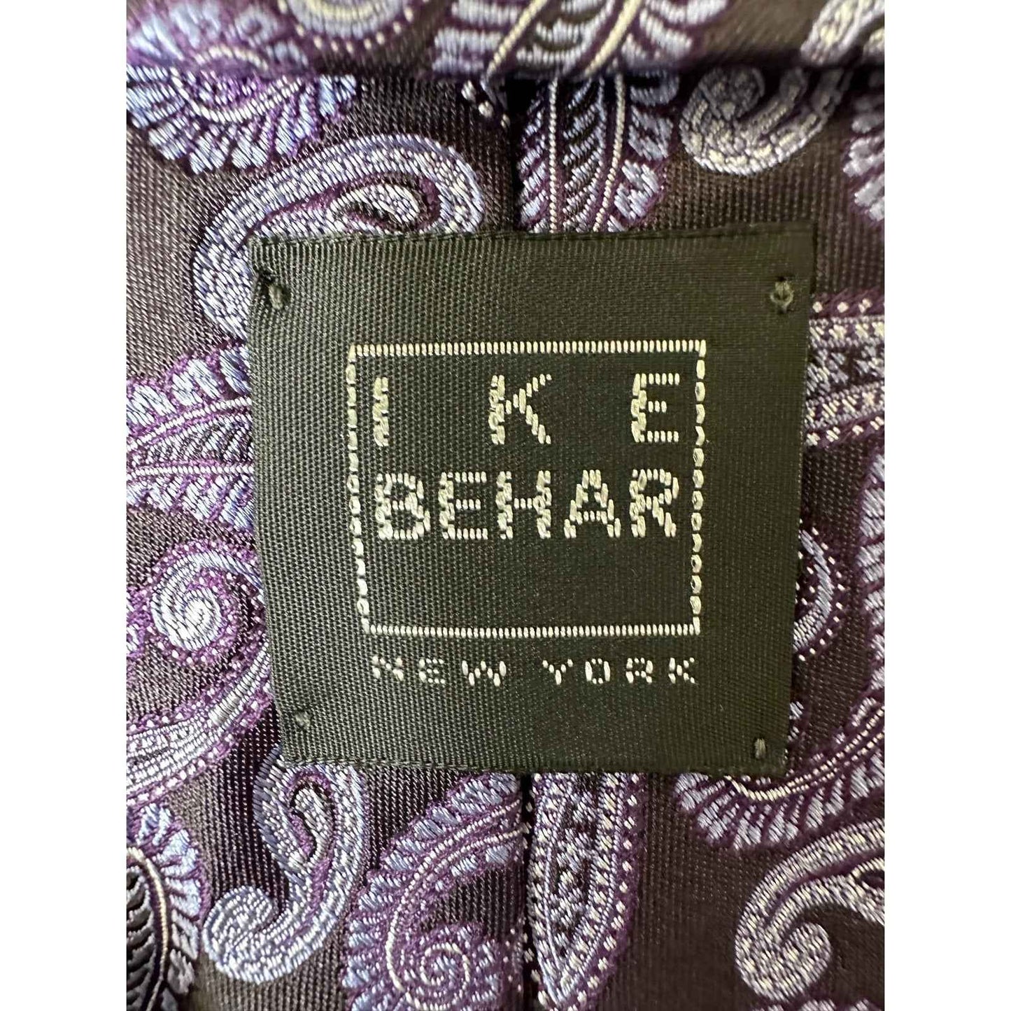 Men's Ike Behar Purple Paisley Silk Tie