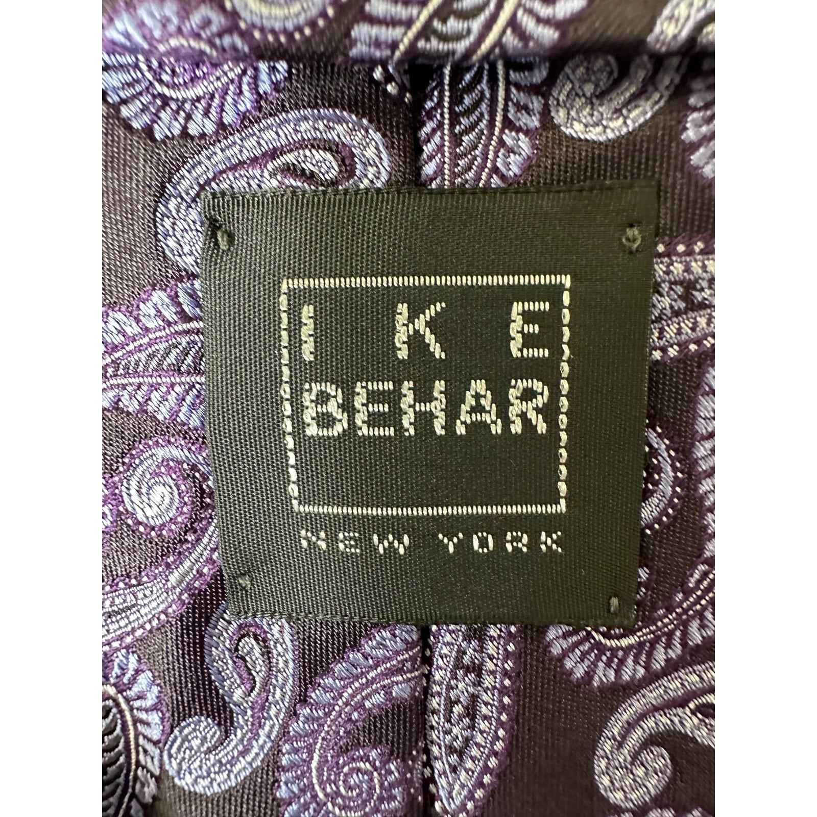 Men's Ike Behar Purple Paisley Silk Tie