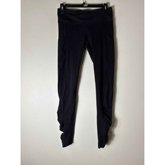 LULULEMON BLACK RUCHED ATHLETIC LEGGINGS SZ 6