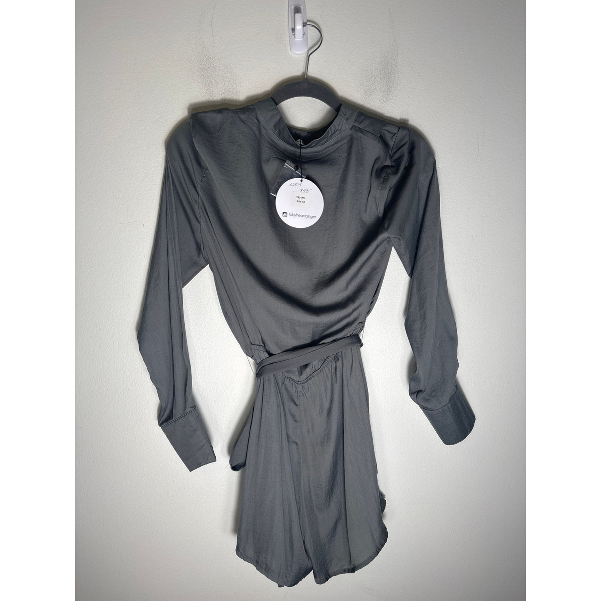 Toby Heart Ginger Dark Green Gray Long Sleeve Romper Sz XS