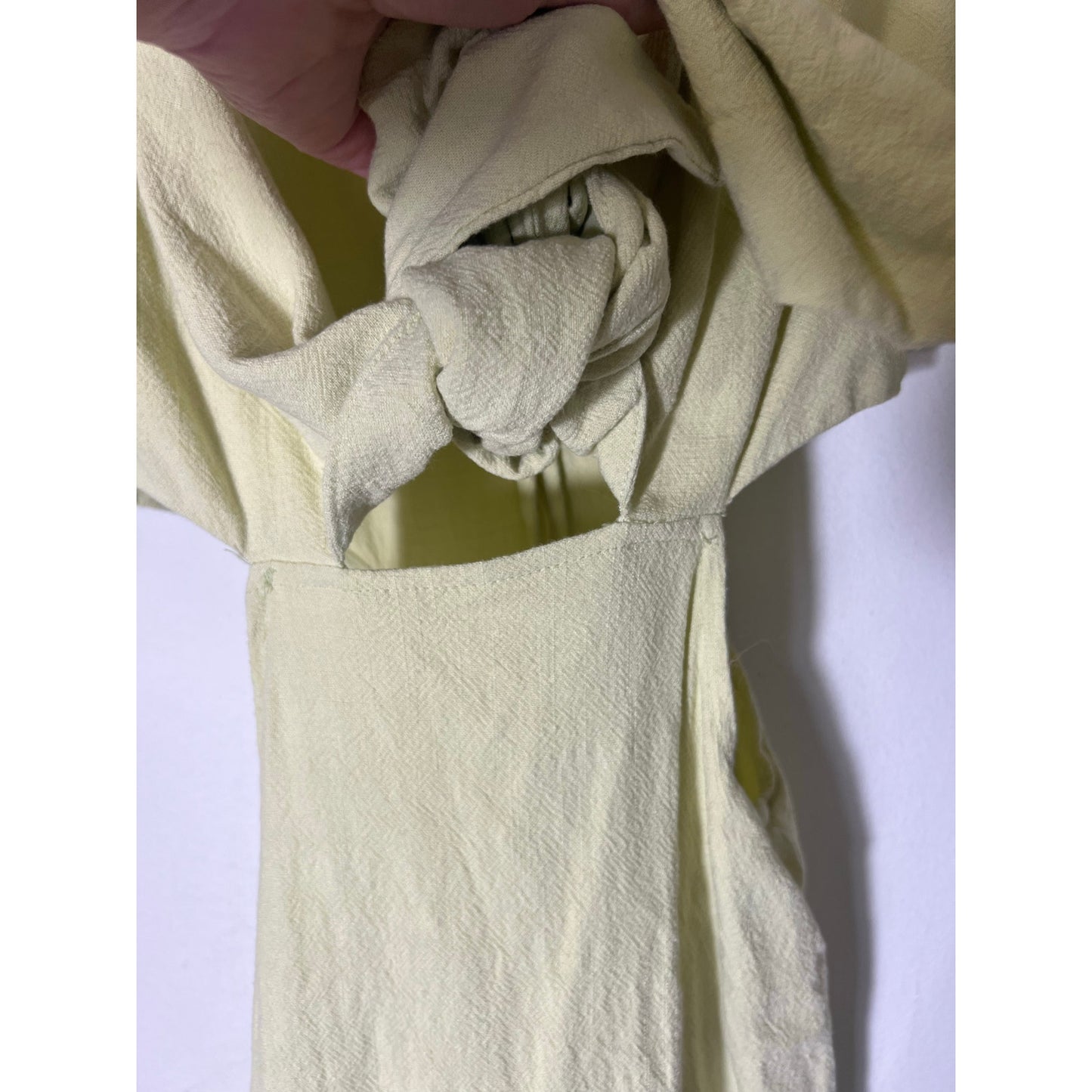 Lulu's Greenish Yellow Fluttersleeve Midi Dress Sz XS