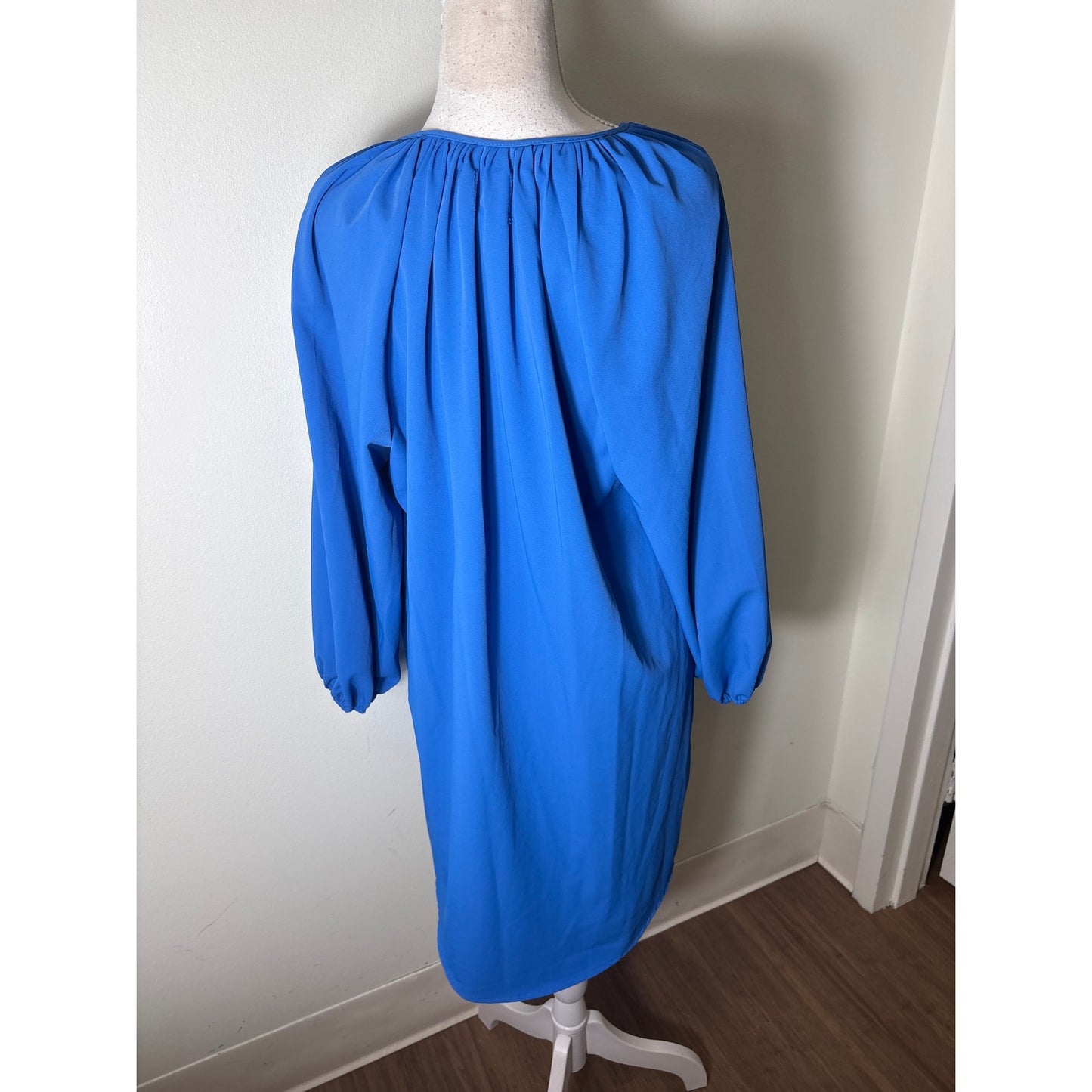 Pomander Place Blue Button Up Long Sleeve Dress Sz M