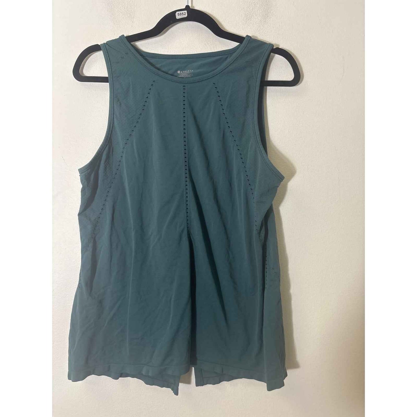 Athleta Hunter Green Sleeveless Split Back Athletic Top Sz L