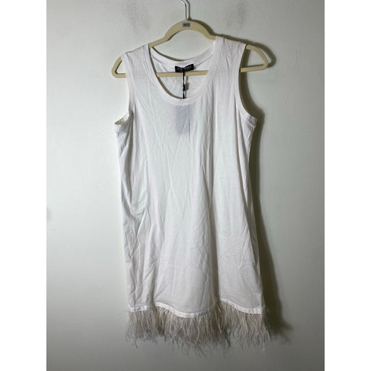 NWT Twinset Simona Barbeiri White Sleeveless Midi Dress Sz S
