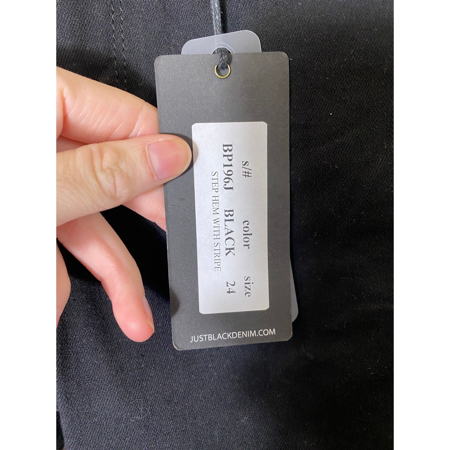 NWT Just Black Denim Step Hem With Stripe Black Jeans Sz 24