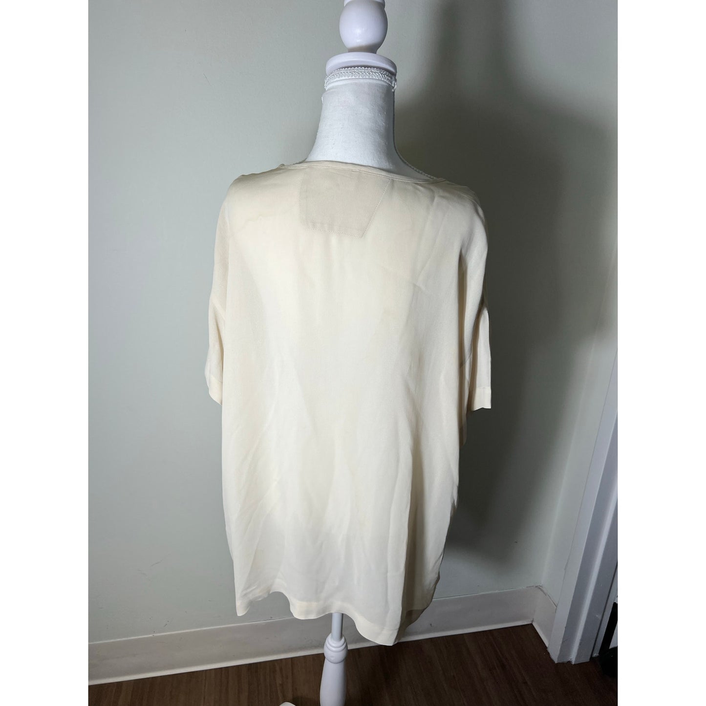 Bitte Kai Rand Short Sleeve Oversized Cream Blouse Sz M
