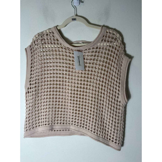 NWT Pants Store Beige Knit Skirt and Top Set Sz L