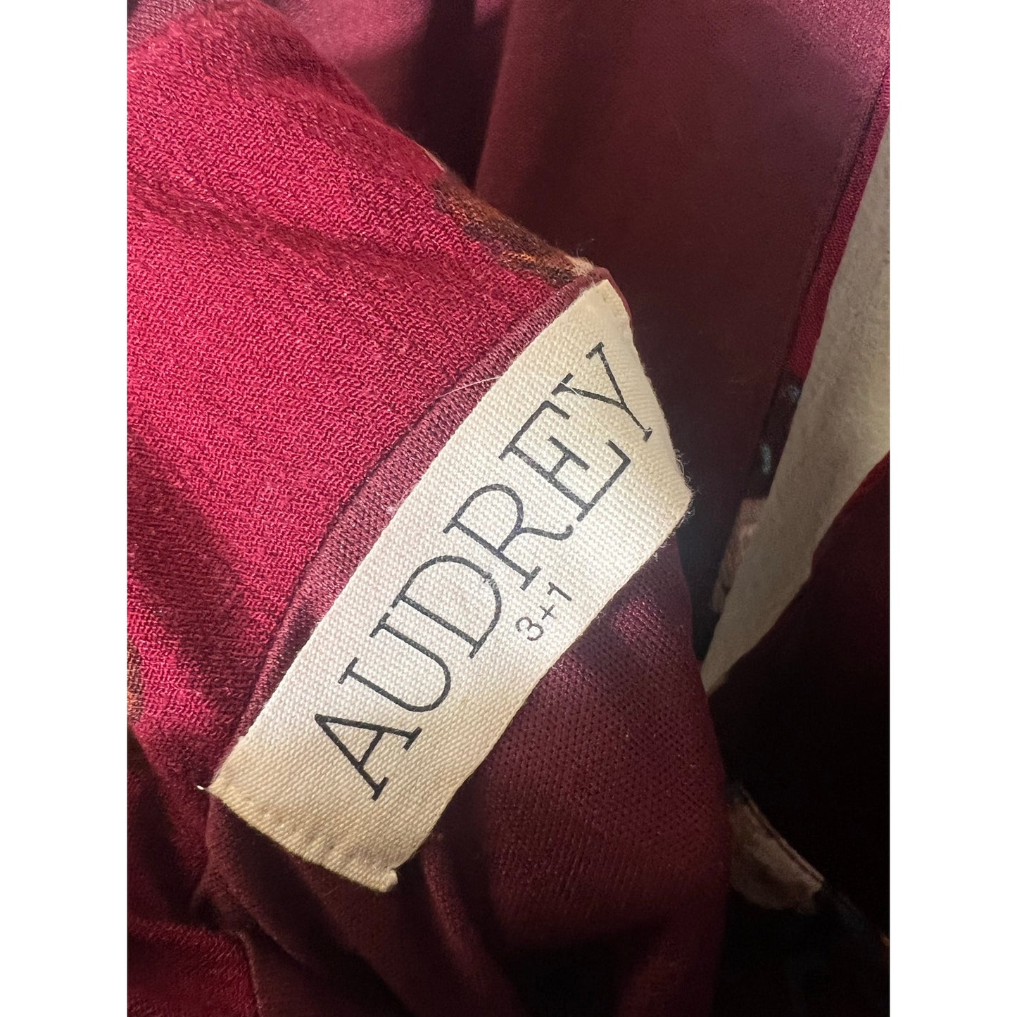 Audrey 3 + 1 Dark Red Floral Backless Mini Dress Sz XS
