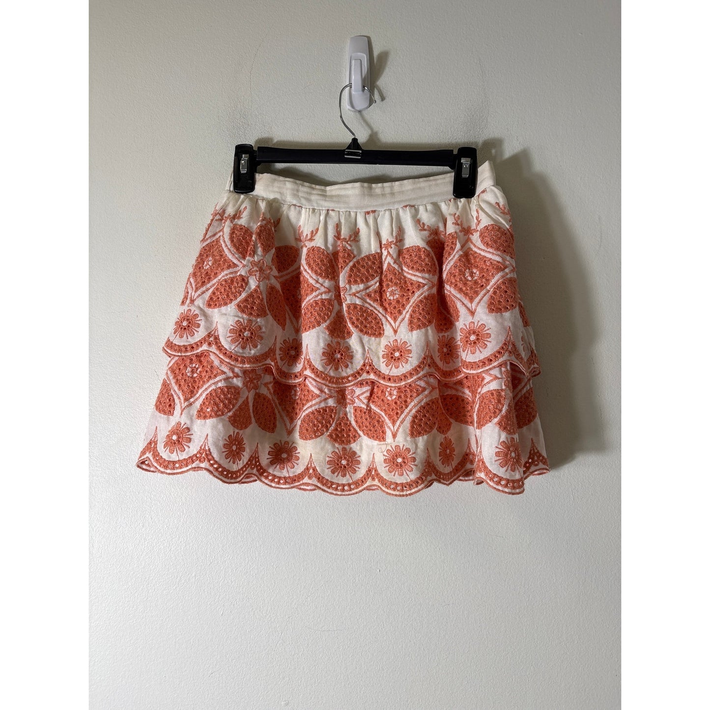 Illa Illa Peach and White Crop Top and Mini Skirt Set Sz S