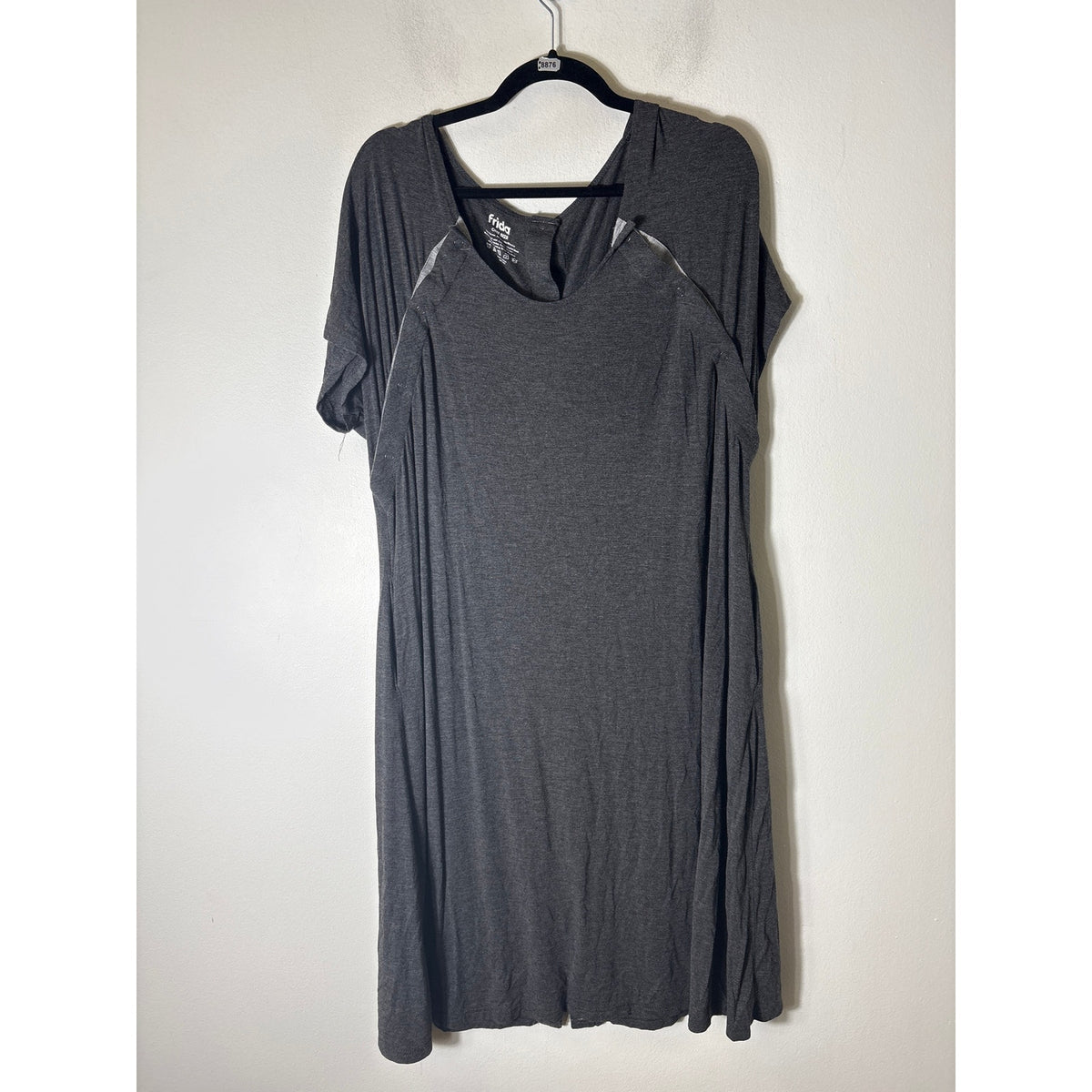 Frida Mom Dark Gray Short Sleeve Maternity Dress Sz OS