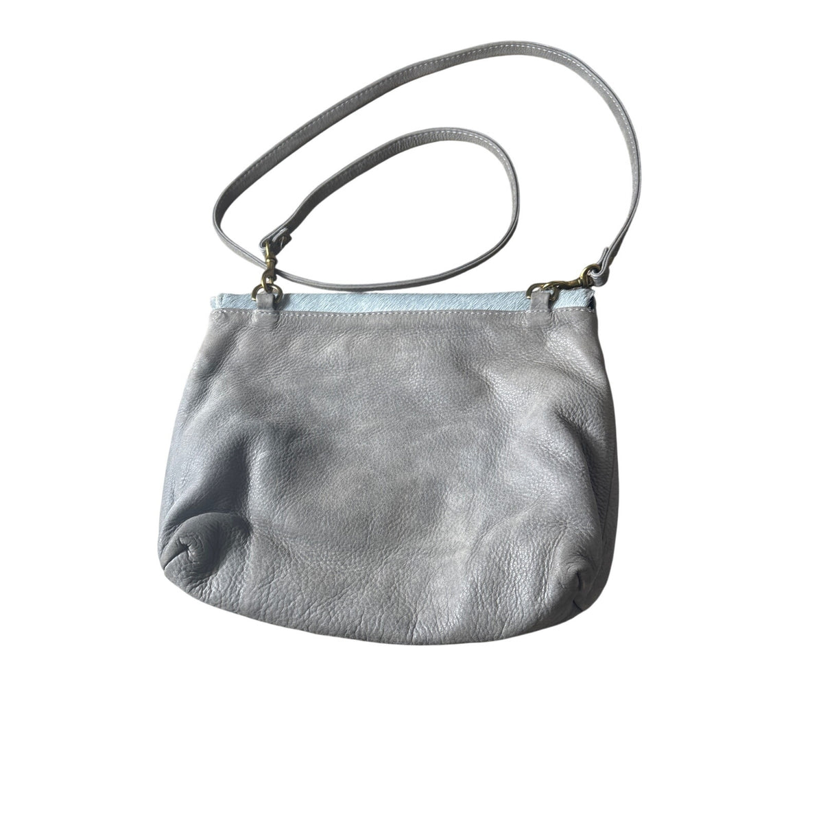 Ceri Hoover Gray Leather Calf Hair Handbag
