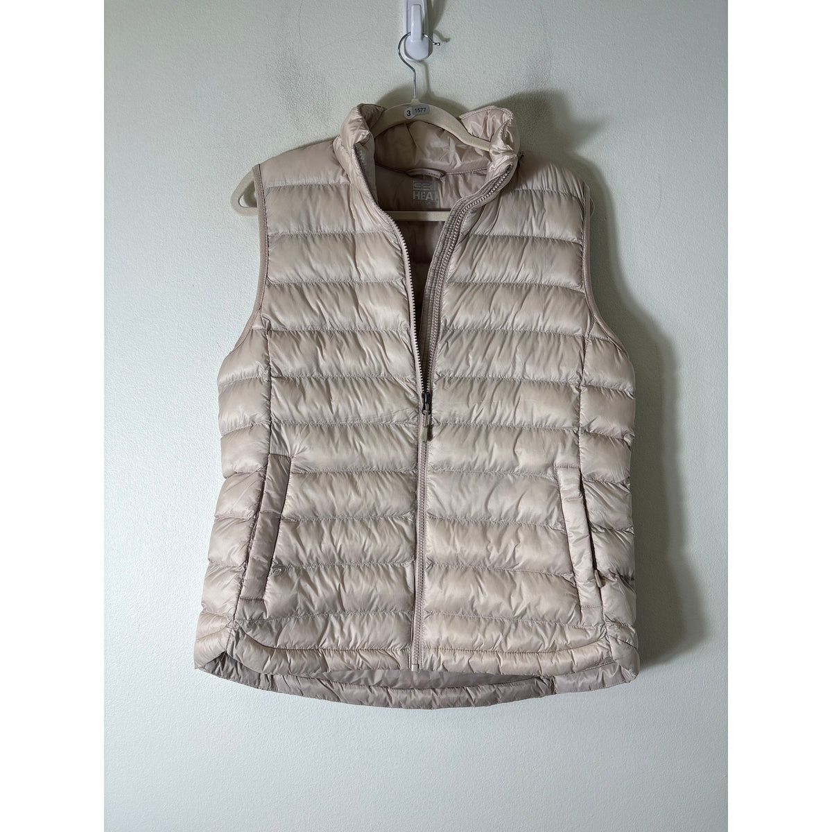 32 Degree Heat Light Tan Puffy Vest Sz M