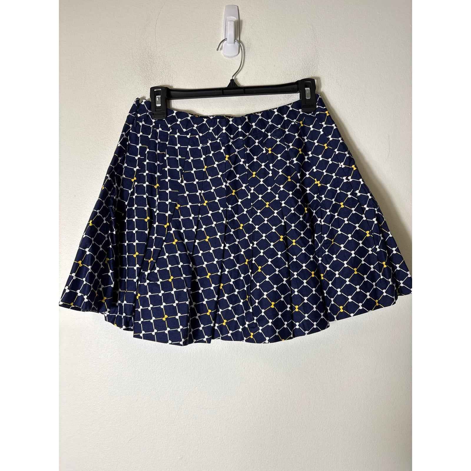 NWT Buru Navy Bows "The Classic Pleated Tennis Skirt" Sz M