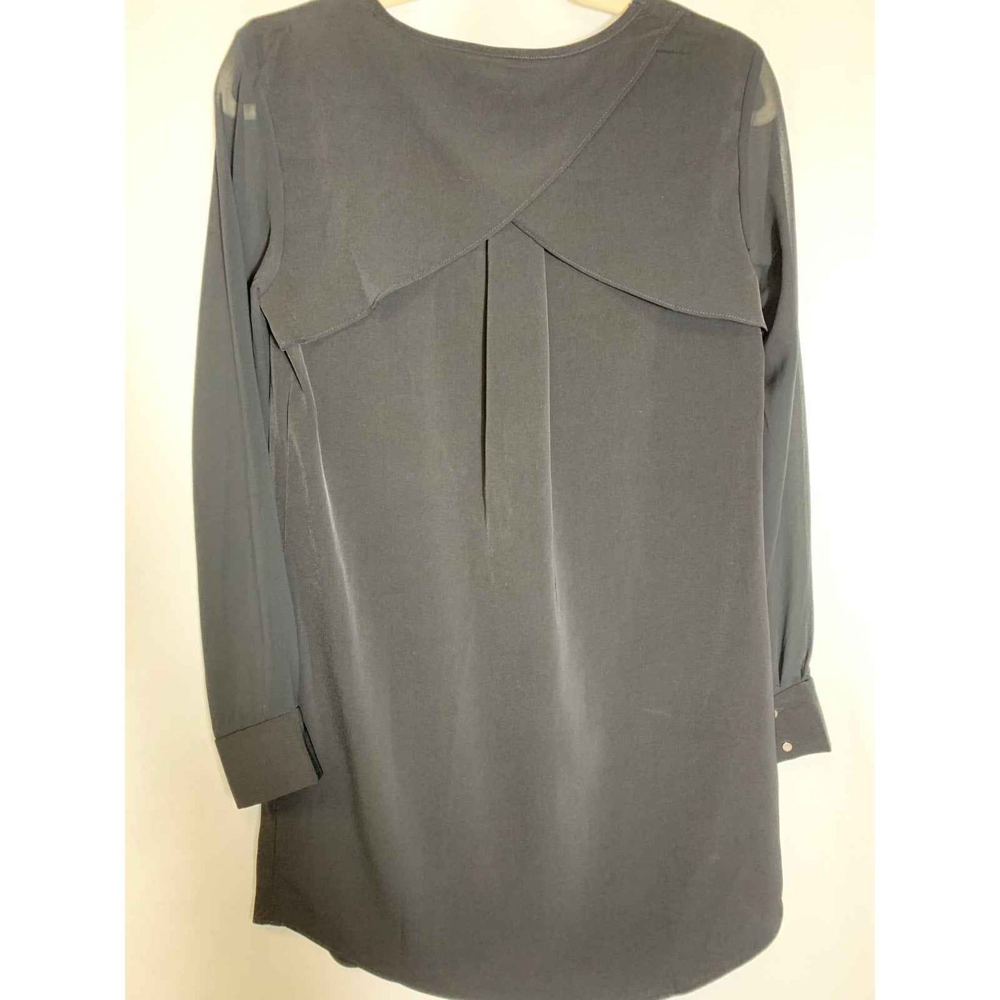 Renee C Black Sheer Long Sleeve Shift Dress Sz S