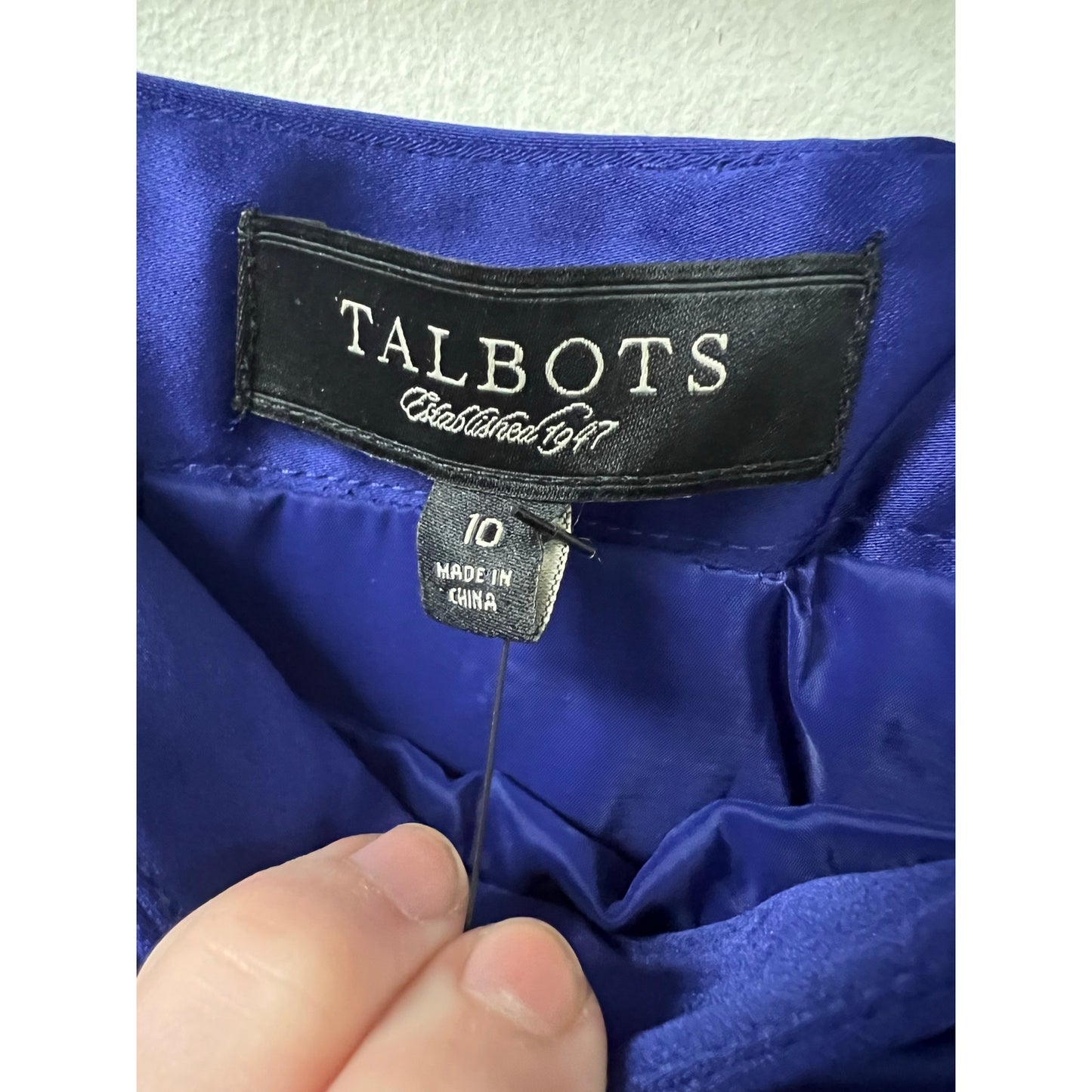 Talbots Blue Purple Midi Special Occasion Skirt Sz 10