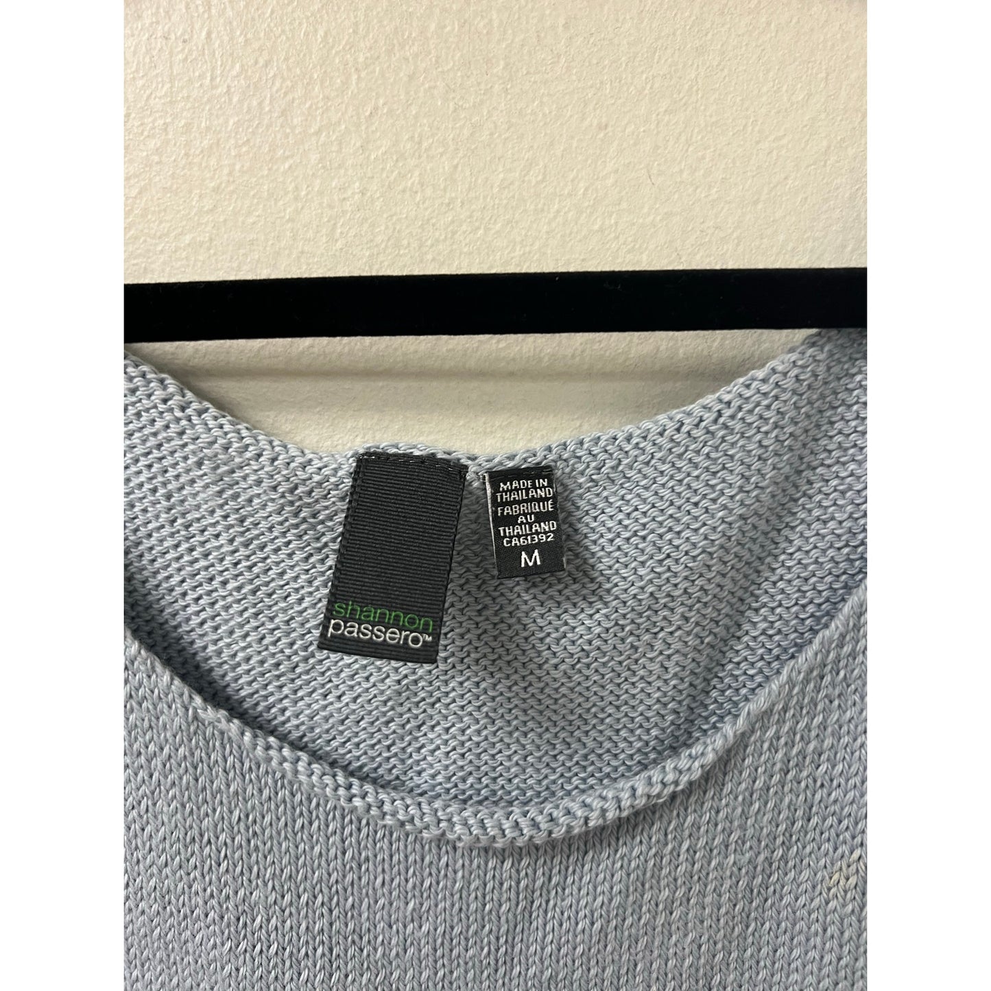 Shannon Passero Light Blue Knit Sleeveless Sweater Sz M