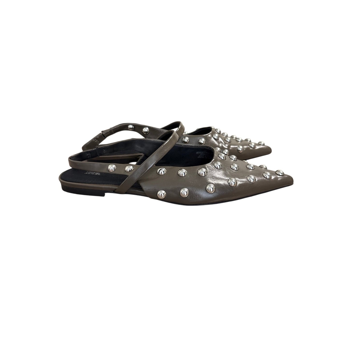 Zara Bown Studdened Pointed Toe Flats Sz 37 (7)