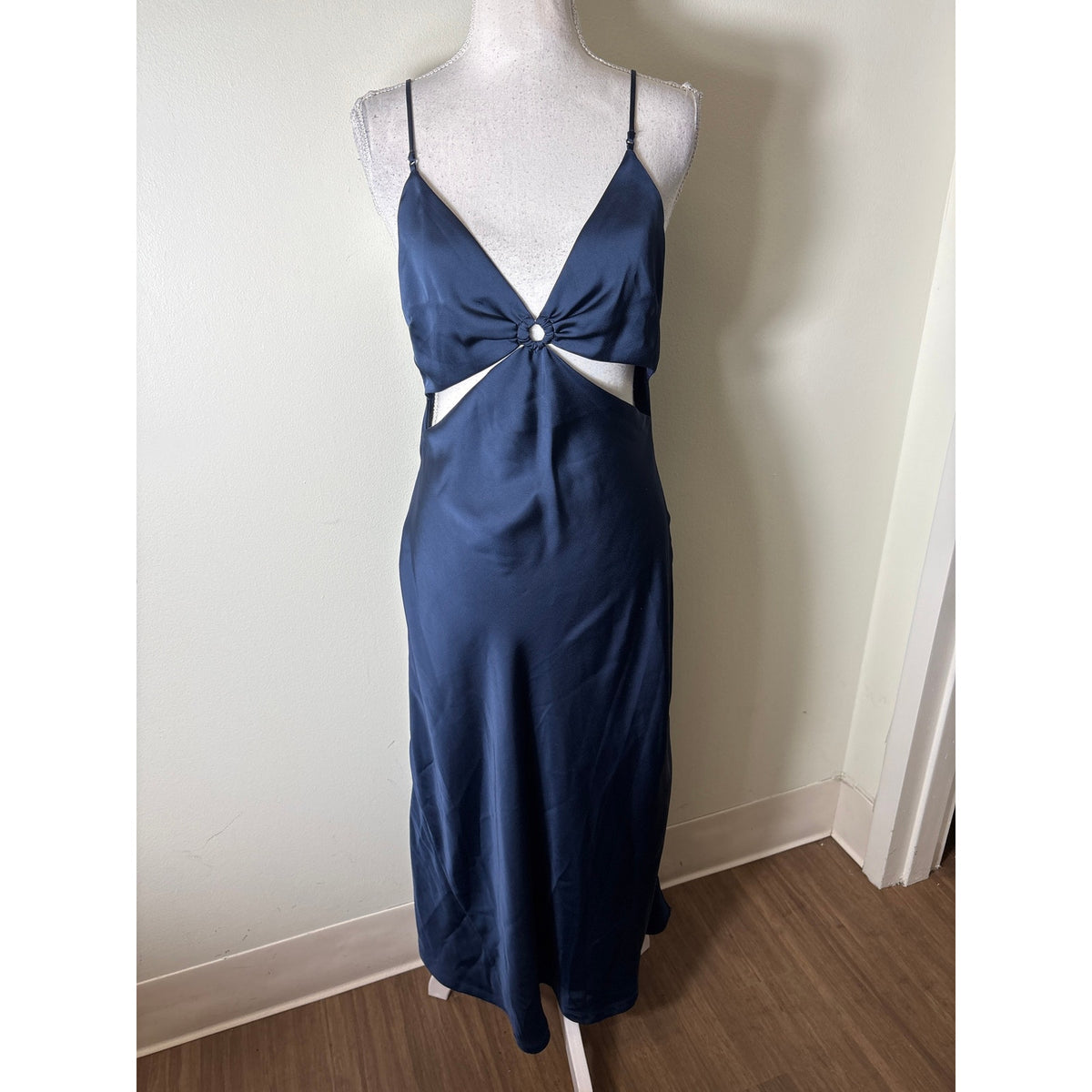 Jonathan Simkhai Navy Blue Spaghetti Strap Slip Dress Sz S