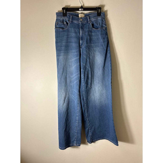 DL 1961 Medium Wash "Hepburn Wide Leg" Blue Jean Sz 32