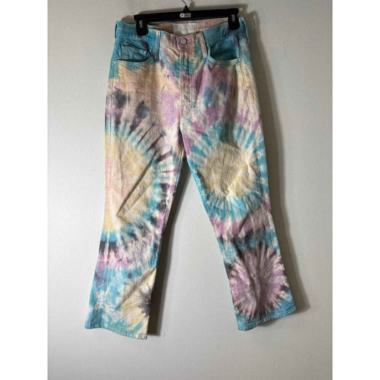 Mother Pastel Pink Tie Dye "The Tripper" Denim Jeans Sz 30