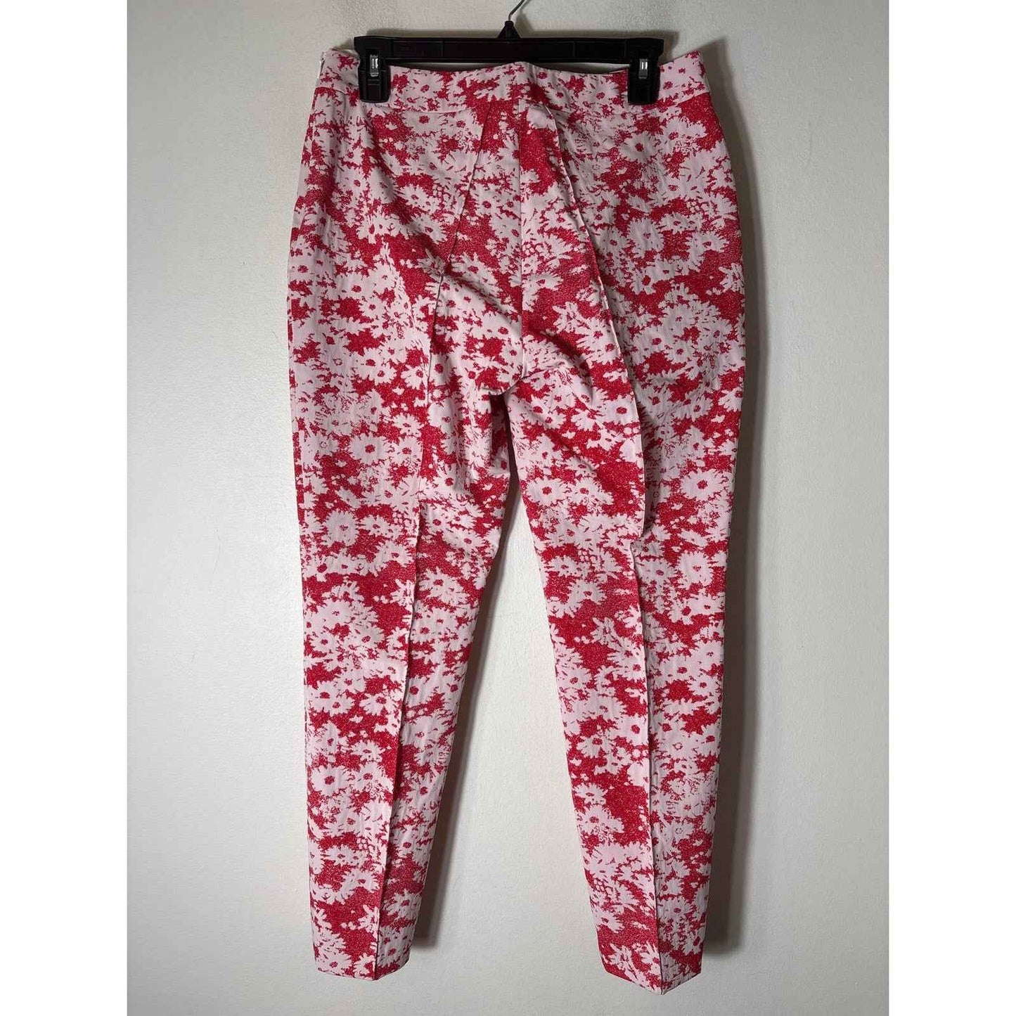 Per Se Red&White Flower Print Straight Leg Pants Sz 6