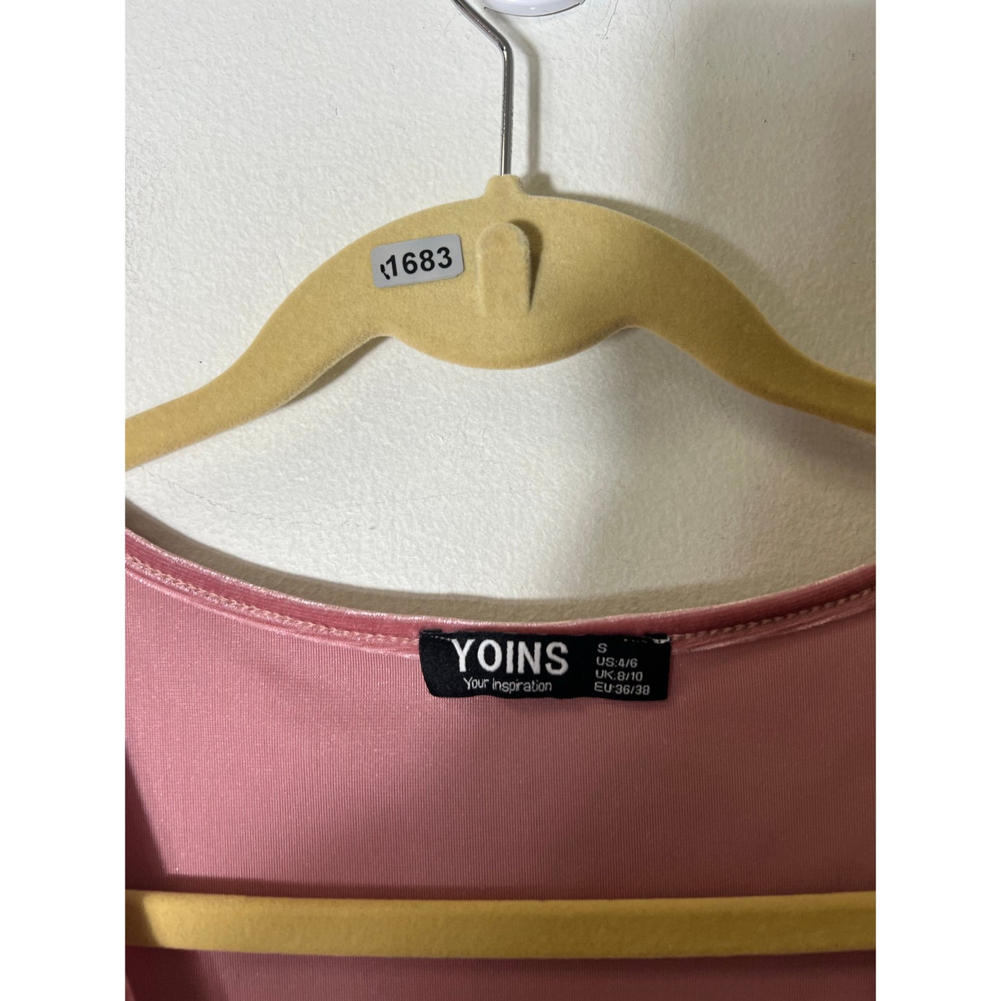 Yoins Pink Deep V Velour Long Sleeve Romper Sz S