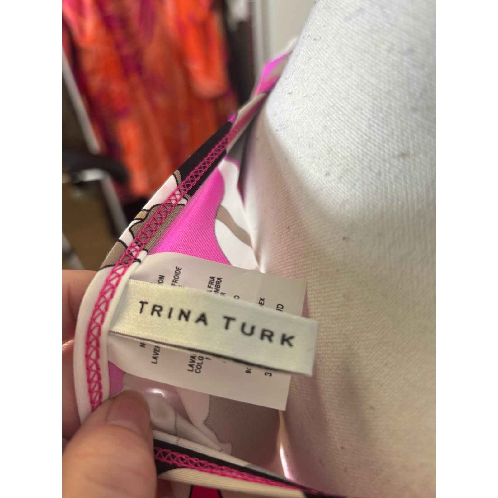 Trina Turk Pink Purple Lynx Floral Swim tunic Cover Up Sz M