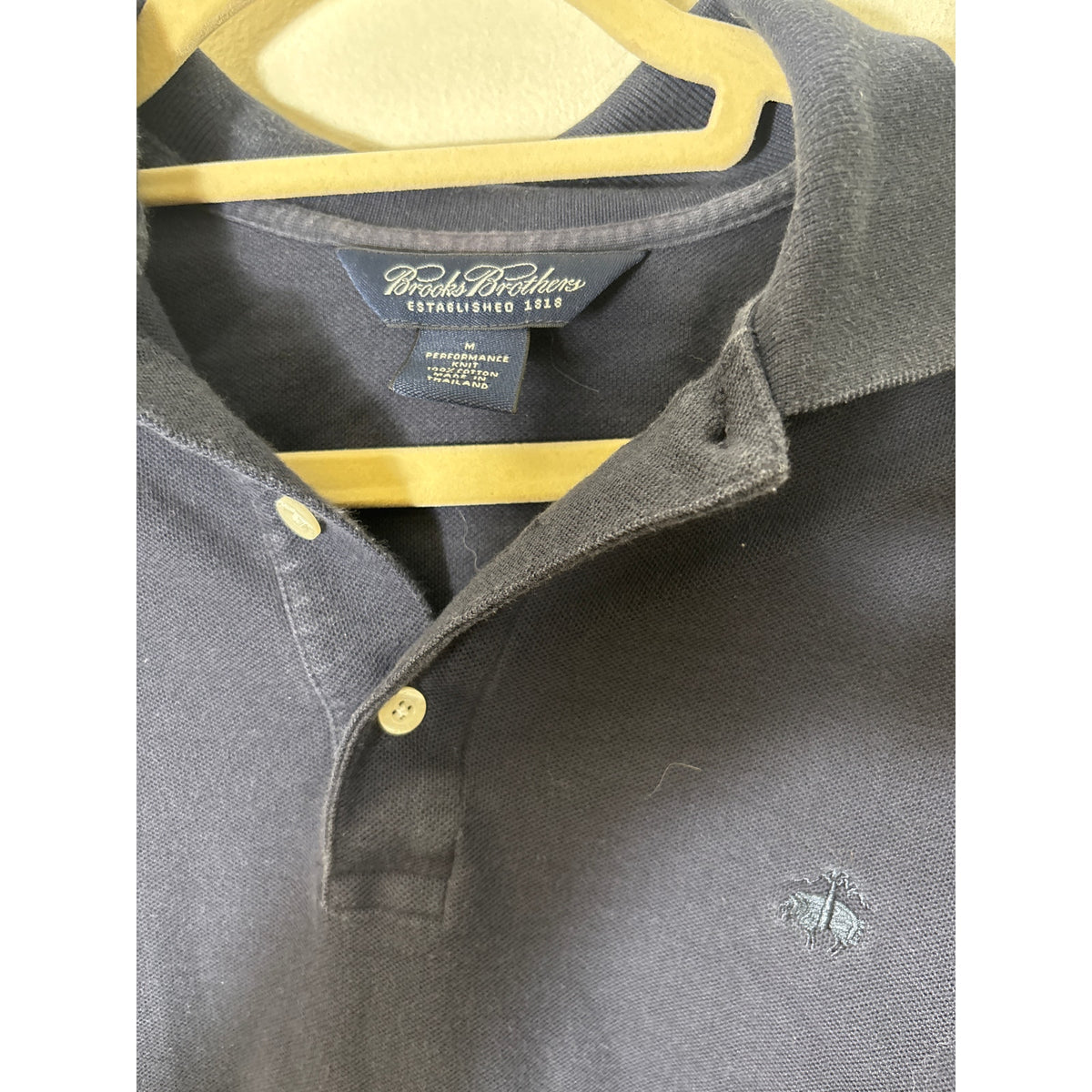 Men's Brooks Brothers Black Short Sleeve Cotton Polo Sz M