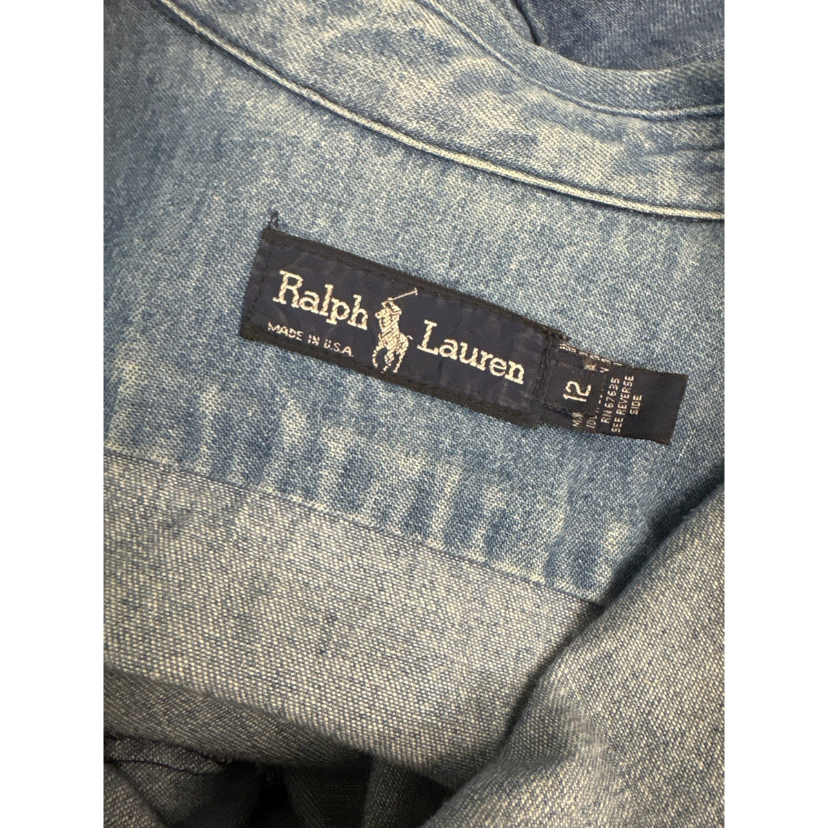 Ralph Lauren Denim Button Up Shirt Dress Sz 12