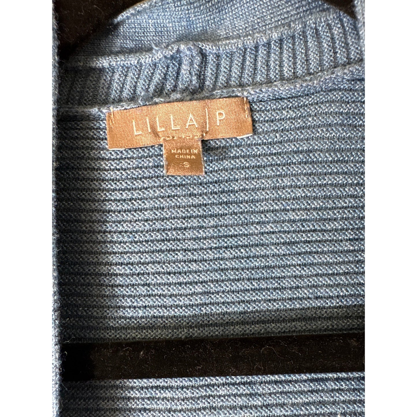 Lilla P Blue Green Long Sleeve Open Front Cardigan Sweater Sz S