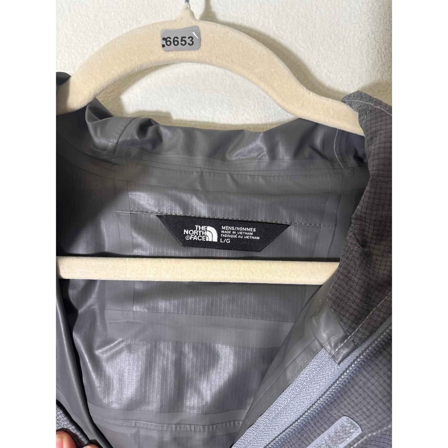 Mens The North Face Gray Rain Jacket Shell Sz L