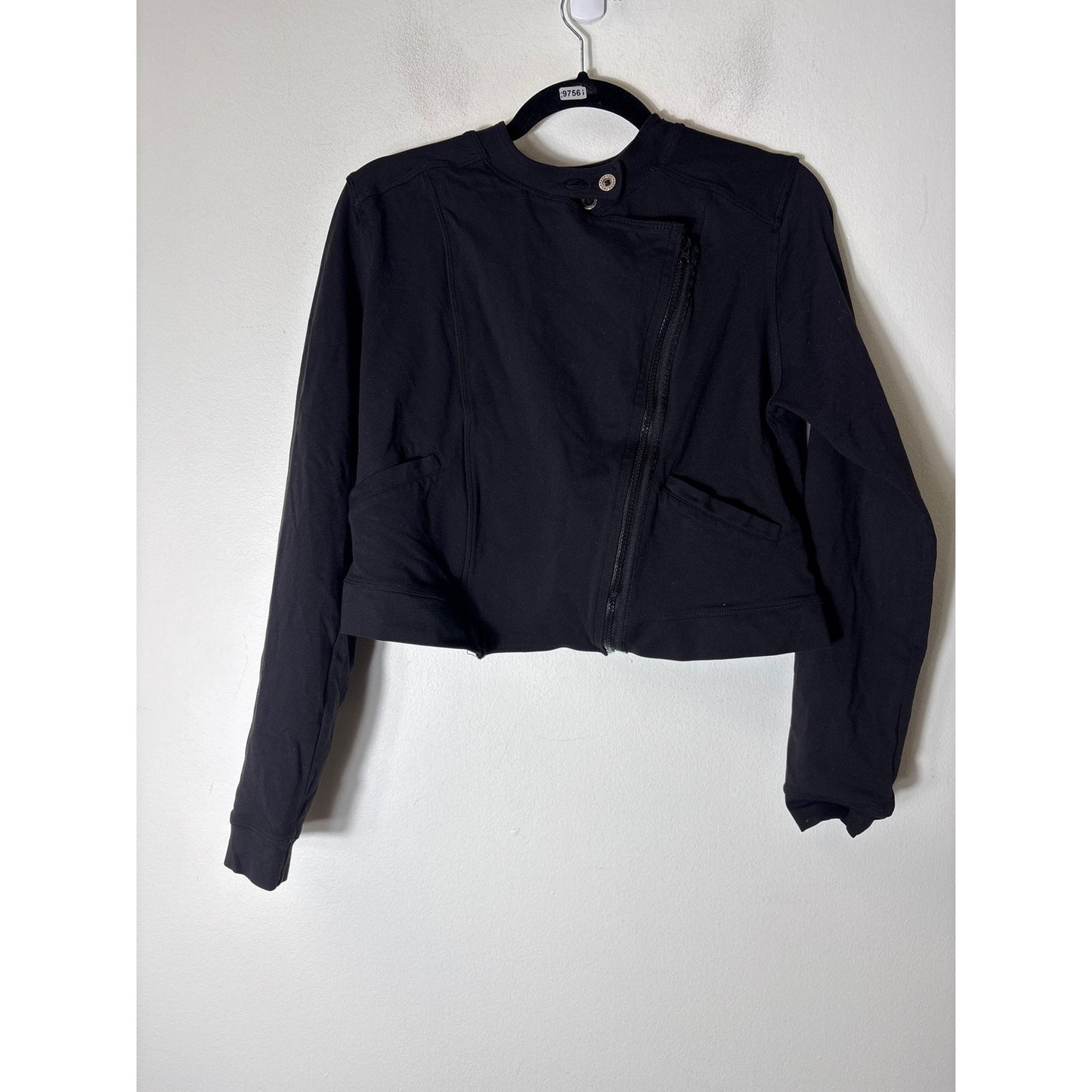 Hard Tail Forever Black Cropped Zip Up Jacket Sz L
