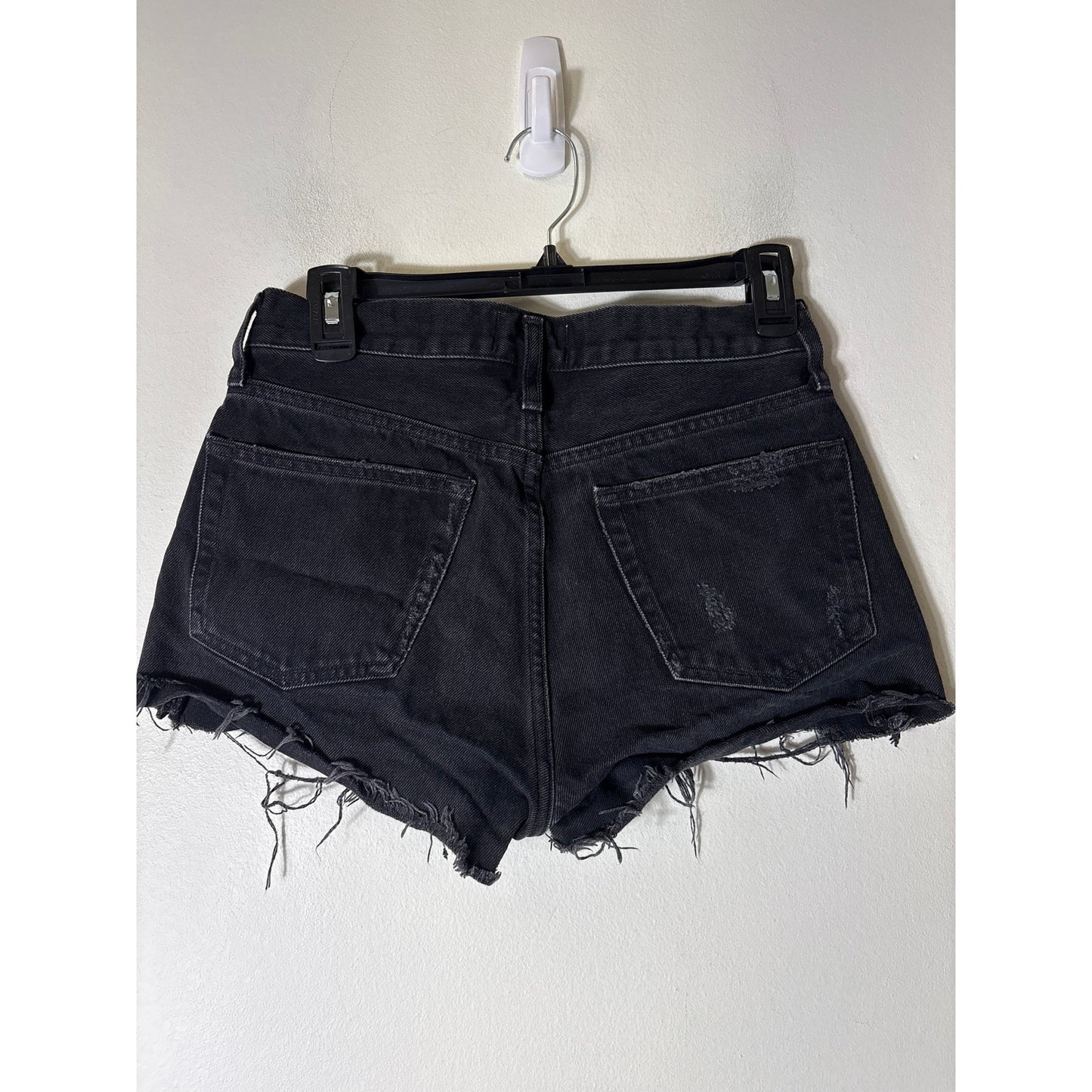 AGOLDE Black Denim Jean Cut Off Shorts Sz 25