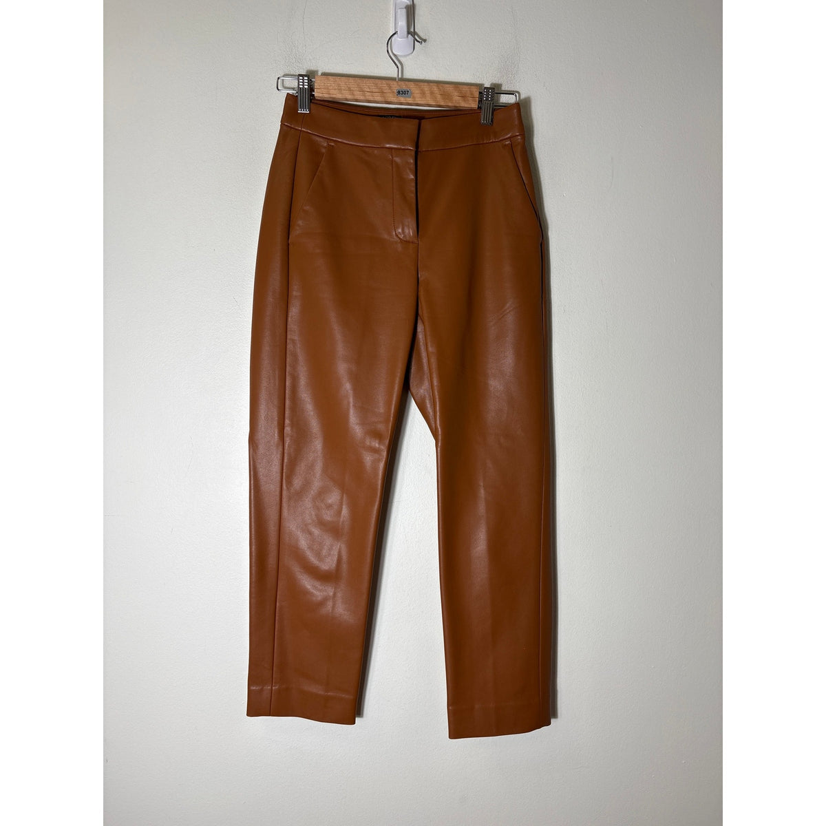 J. Crew Brown Kate Faux Leather Pants Sz 0P