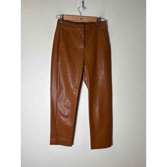 J. Crew Brown Kate Faux Leather Pants Sz 0P
