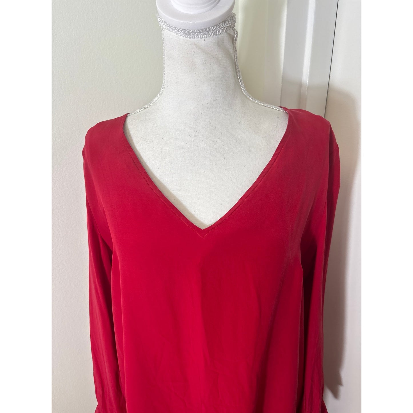 Amanda Uprichard Red Silk Shift Dress Sz L