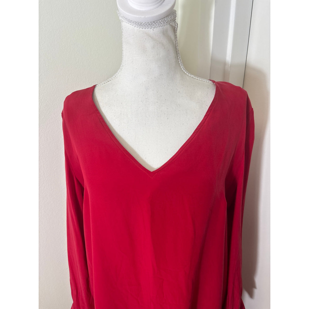 Amanda Uprichard Red Silk Shift Dress Sz L