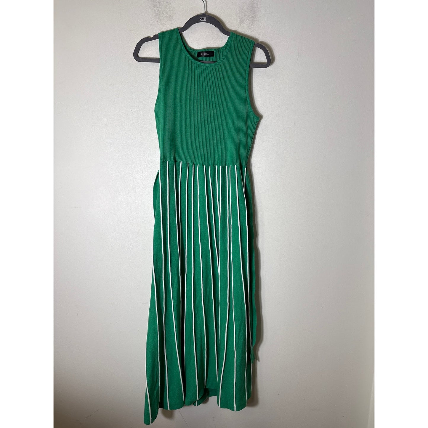 Zesica Green Sleeveless Ribbed Knit Maxi Dress Sz L