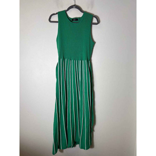 Zesica Green Sleeveless Ribbed Knit Maxi Dress Sz L