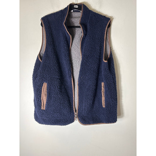 Men's Peter Millar Navy Blue Sleevless Sherpa Vest Sz L