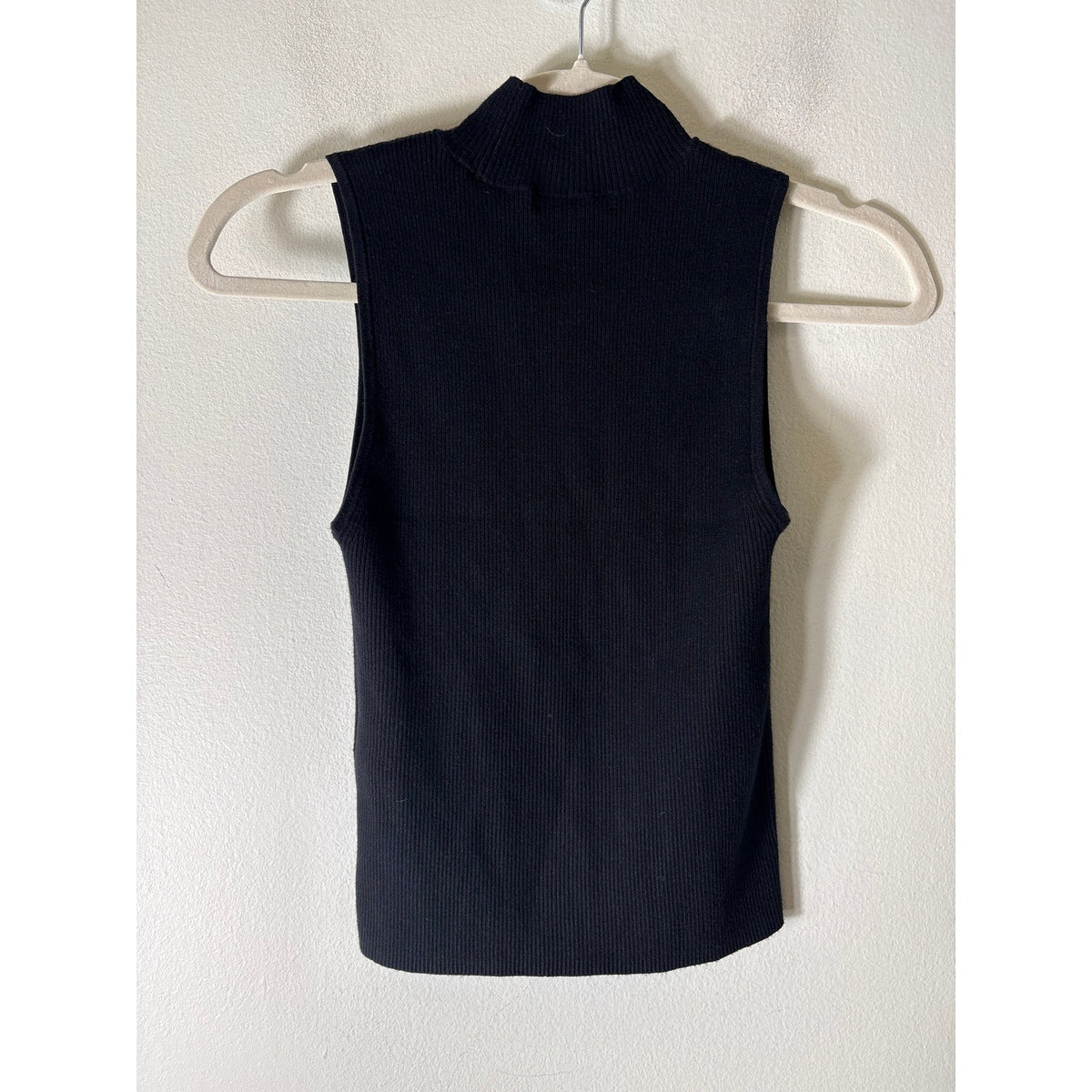 Madewell Black Mock Neck Ribbed Sleeveless Shirt Sz XS
