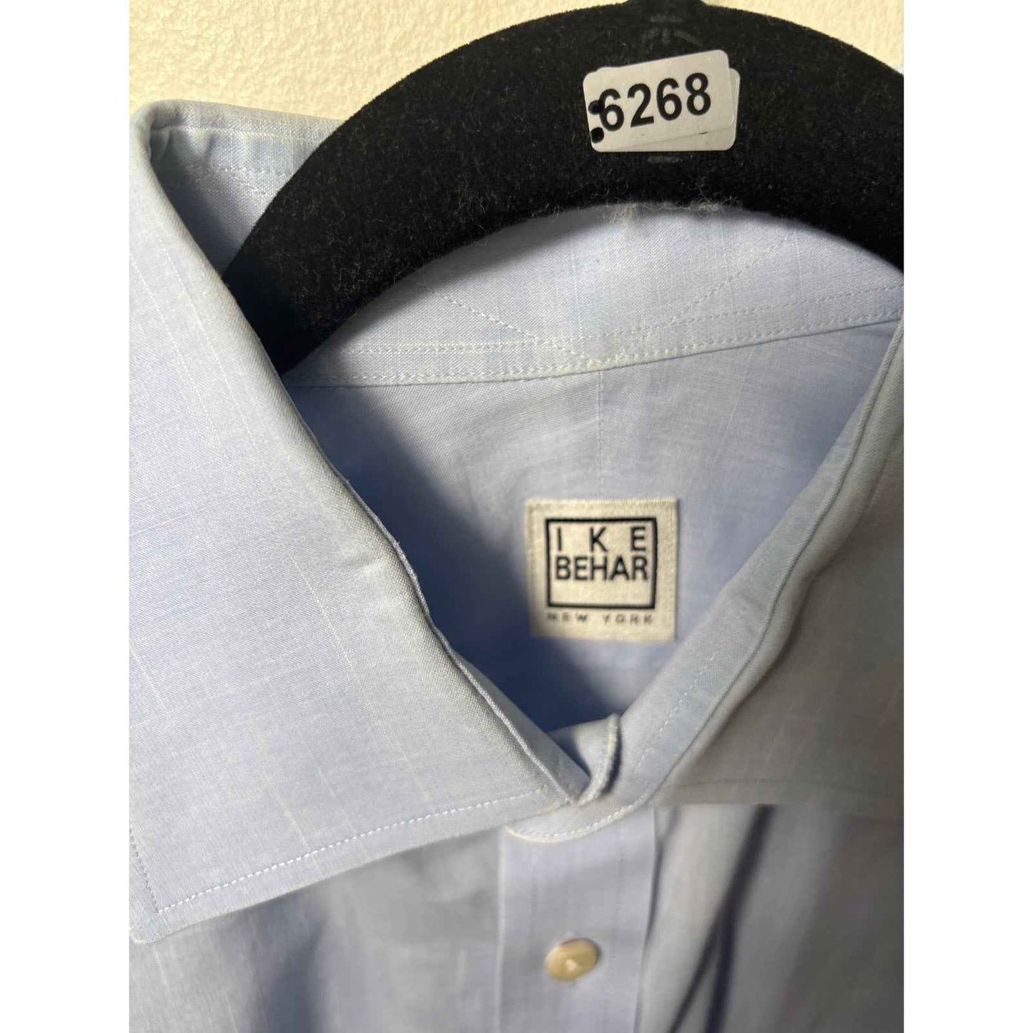Men's Ike Behar Light Blue Long Sleeve Button Down Dress Shirt Sz 15.5 (34/35)