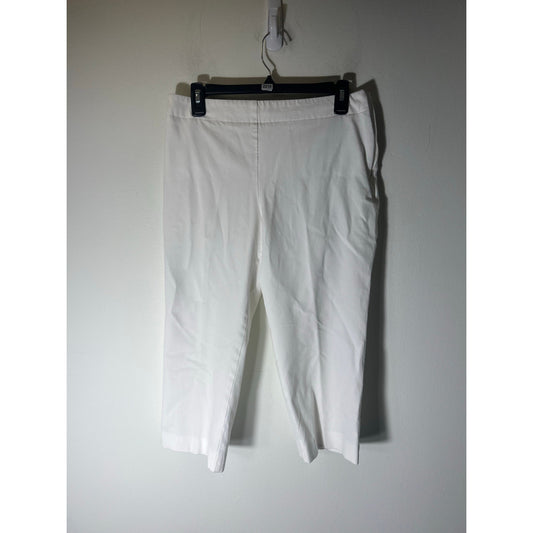 Talbot's White Cropped Side Zip Pants Sz 10P