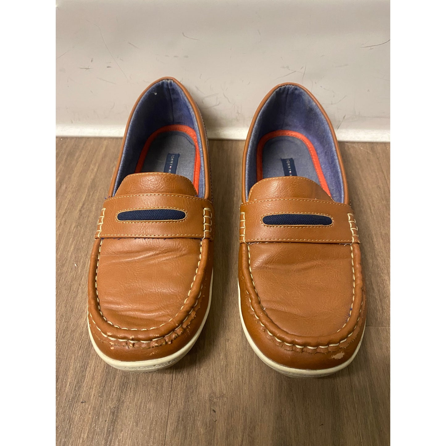 Tommy Hilfiger Brown Leather Loafers Sz 7