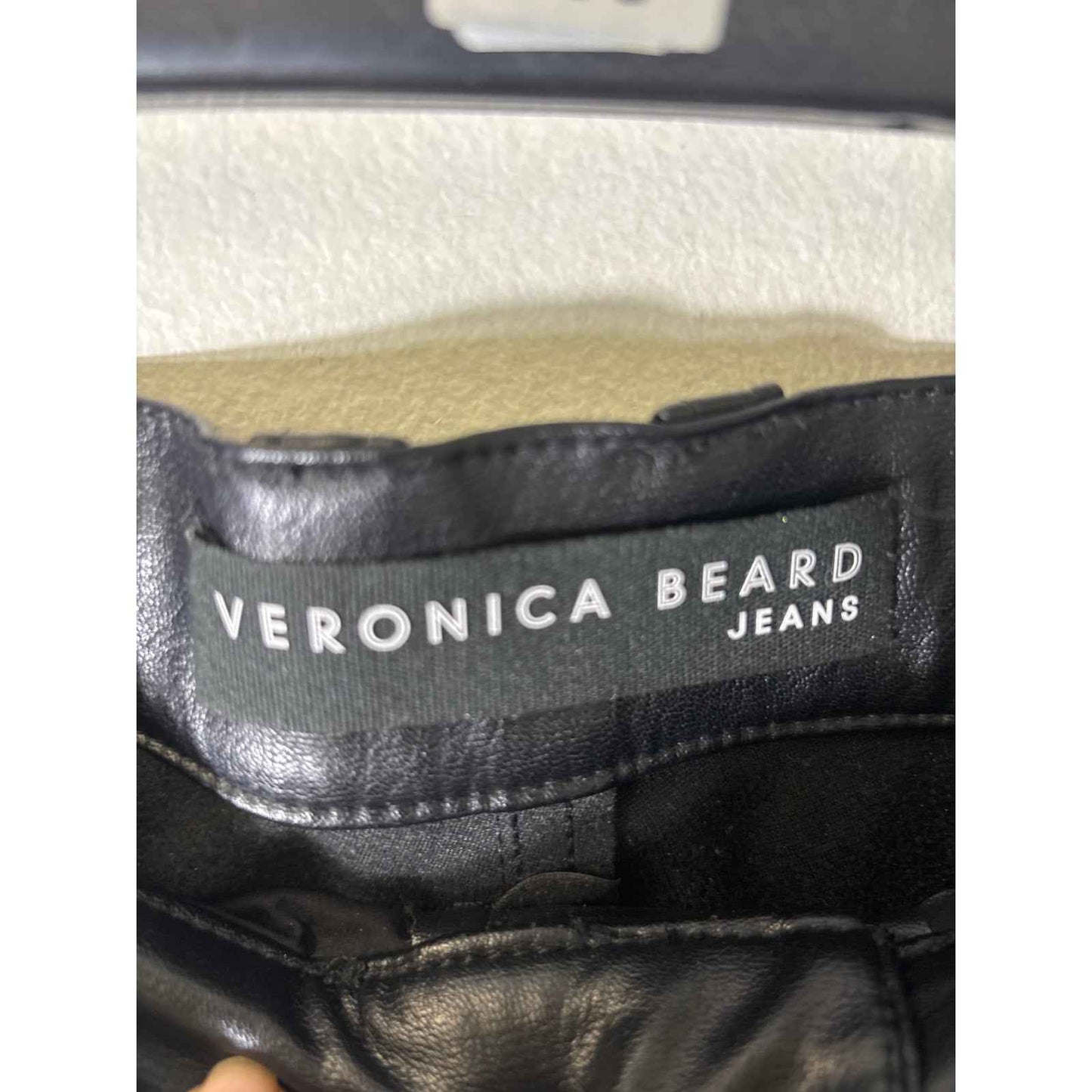 Veronica Beard Black Faux Leather Maera Skinny High Rise Jeans Sz 28/6